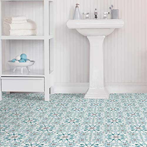 WallPops FP2949 Radiance Peel & Stick - Azulejos para suelo, color azul WallPops FP2949 Radiance Peel & Stick - Azulejos para suelo, color azul
