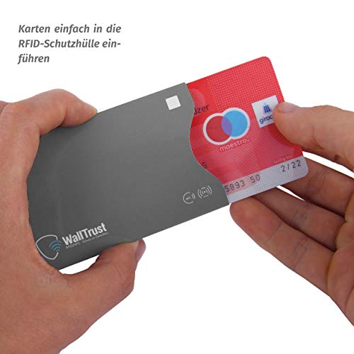 WallTrust® Protectoras de RFID NFC | Protección * Aprobado TÜV Alemán * | 10 Fundas para Tarjeta de Crédito Débito Identificación | Apertura Superior