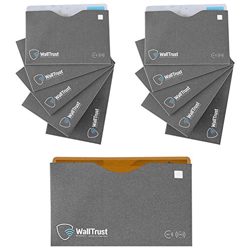 WallTrust® Protectoras de RFID NFC | Protección * Aprobado TÜV Alemán * | 10 Fundas para Tarjeta de Crédito Débito Identificación | Apertura Superior WallTrust® Protectoras de RFID NFC | Protección * Aprobado TÜV Alemán * | 10 Fundas para Tarjeta de Crédito Débito Identificación | Apertura Superior