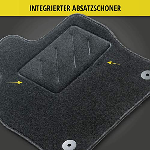 Walser Alfombras de coche Velour fieltro de la aguja compatible con Volvo S40, V50, 03/2004-07/2012