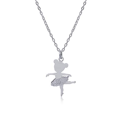 WANDA PLATA Collar Colgante Bailarina Ballet para Niña Mujer Plata de Ley 925, Cadena Incluida con Caja de Regalo, Regalo Primera Comunión WANDA PLATA Collar Colgante Bailarina Ballet para Niña Mujer Plata de Ley 925, Cadena Incluida con Caja de Regalo, Regalo Primera Comunión