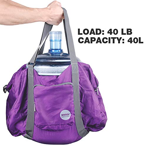 Wandf Bolsa de Viaje Ligera y Plegable, Equipaje de Mano, Bolsa de Dormir para Viajes, Deporte, Gimnasio, Vacaciones, Semana, paeck (40 L Morado)