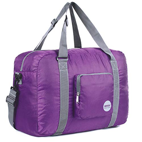 Wandf Bolsa de Viaje Ligera y Plegable, Equipaje de Mano, Bolsa de Dormir para Viajes, Deporte, Gimnasio, Vacaciones, Semana, paeck (40 L Morado)