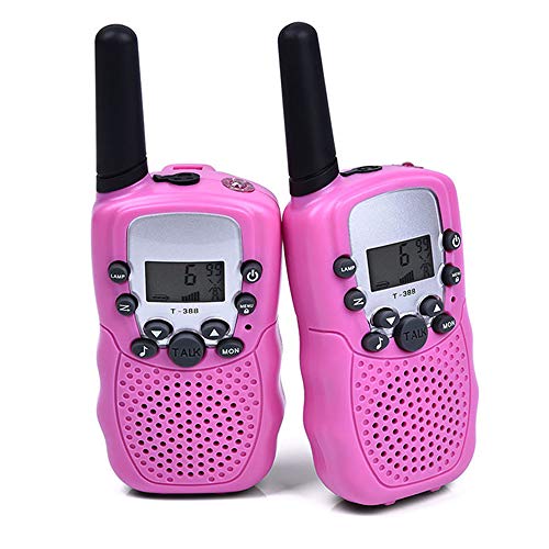 WANFEI Walkie Talkies Niños, Walky Talky Niños 3KM Largo Alcance con 8 Canales Función de VOX Linterna LCD, Inalámbrico Interfono Juguetes para Niños Regalo Festival Interior Exteriores-2 Pack