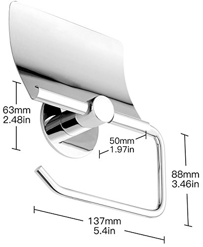 Wangel Portarrollo para Papel Higiénico, Pegamento Patentado + Autoadhesivo, Acero Inoxidable, Acabado Pulido