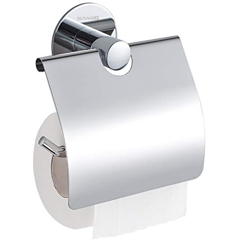 Wangel Portarrollo para Papel Higiénico, Pegamento Patentado + Autoadhesivo, Acero Inoxidable, Acabado Pulido Wangel Portarrollo para Papel Higiénico, Pegamento Patentado + Autoadhesivo, Acero Inoxidable, Acabado Pulido