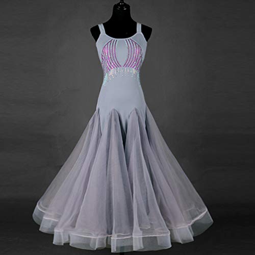 Wangmei Sin Mangas Vestidos de Baile de Salón Competencia Femenina Profesional Vals Moderno Rendimiento Vestuario de Baile Gran Vestido de Swing, XL Wangmei Sin Mangas Vestidos de Baile de Salón Competencia Femenina Profesional Vals Moderno Rendimiento Vestuario de Baile Gran Vestido de Swing, XL