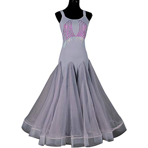 Wangmei Sin Mangas Vestidos de Baile de Salón Competencia Femenina Profesional Vals Moderno Rendimiento Vestuario de Baile Gran Vestido de Swing, XL Wangmei Sin Mangas Vestidos de Baile de Salón Competencia Femenina Profesional Vals Moderno Rendimiento Vestuario de Baile Gran Vestido de Swing, XL