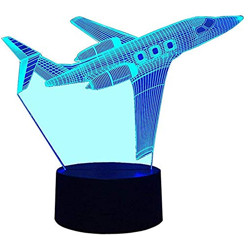 Wangzj 7 colores que cambian la luz de la noche/Mesa de mesa de mesa de LED/Colección de dibujos animados en 3D Figura para niños Lámparas Lampen de noche aviones