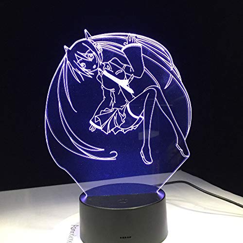 wangZJ 7 Luz de noche cambiante de color/Coleccionable/Mesa de escritorio con mesa de LED/Figura de caricatura de niños Lámpara de noche/Sailor Moon