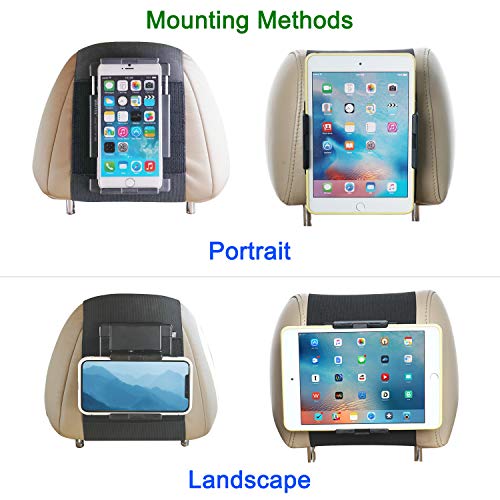 WANPOOL - Soporte para reposacabezas de vehículo, para tabletas y teléfonos con pantallas de 5 a 10,5 pulgadas, compatible con iPhone iPad Air Mini, Samsung Galaxy, Nintendo Switch WANPOOL - Soporte para reposacabezas de vehículo, para tabletas y teléfonos con pantallas de 5 a 10,5 pulgadas, compatible con iPhone iPad Air Mini, Samsung Galaxy, Nintendo Switch