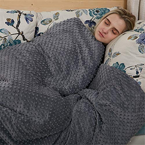 WanuigH Manta ponderada Funda Nórdica for lastrado removible 8 Lazos 47 '' X 71''Soft Minky Dot para Adultos/Adolescentes Dormir Mejor (Color : Gris, Size : 120x180cm)