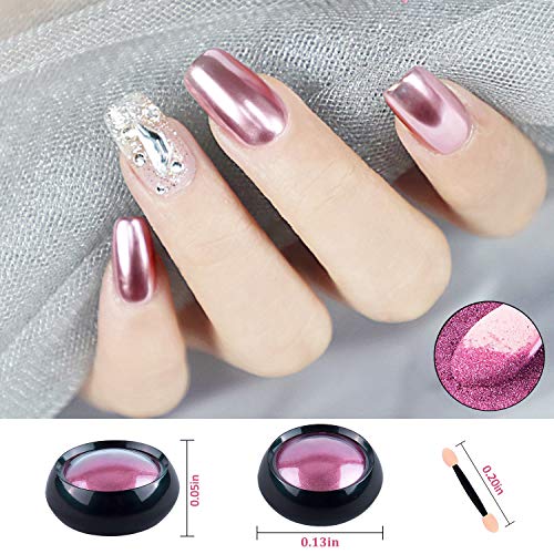 WANXIAN Polvos para uñas 15 frascos Cromo en polvo para uñas Uñas metálicas en polvo Brillos Manicura Art Power Sets con 15 piezas de palos de sombra de ojos, 1 g/frasco