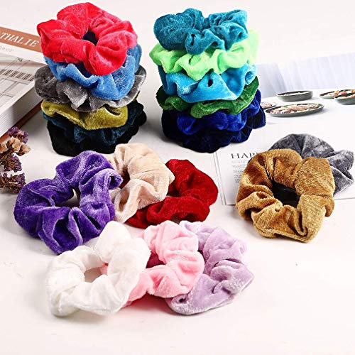 Wanxida 50 Colores Coleteros Terciopelo, Velvet Hair Scrunchies, Elástico Gomas de Pelo Para Mujeres Niñas Accesorios