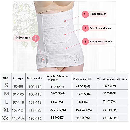 WANYIG Faja Postparto Reductora Mujer Cinturón Postparto Cinturon Despues del Parto Transpirable Elástico Cinturon despues de Embarazo recuperación Abdominal Lumbar Apoyo corses (Marfil Blanco, XL)