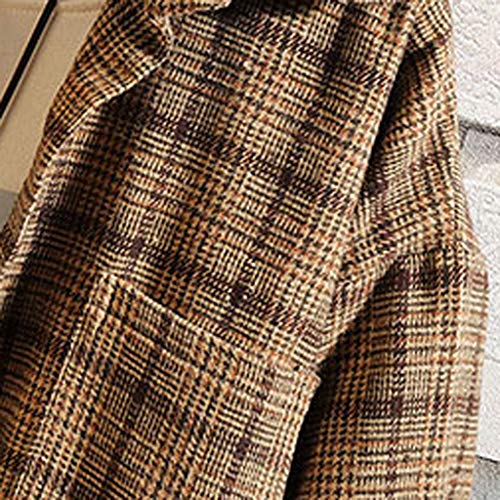 waotier Abrigo Lana Hombre Cazadoras Abrigo Hombre Invierno Casual Moda Suelta a Cuadros Patchwork Outwear Botton Lana Abrigo