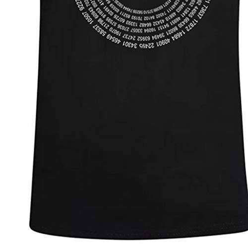 waotier Camiseta De Manga Corta para Hombre Simbolo De Matematicas Blanco Imprimir Top Ropa De Hombre Camiseta De Verano (M, X1-Negro)