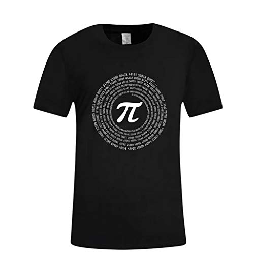 waotier Camiseta De Manga Corta para Hombre Simbolo De Matematicas Blanco Imprimir Top Ropa De Hombre Camiseta De Verano (M, X1-Negro)