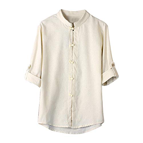 waotier Hombres Camisa ClƔSica De Estilo Chino De Kung Fu Tang Traje 3/4 Blusa De Lino De Manga Hebilla Especial De Hombre De Color waotier Hombres Camisa ClƔSica De Estilo Chino De Kung Fu Tang Traje 3/4 Blusa De Lino De Manga Hebilla Especial De Hombre De Color