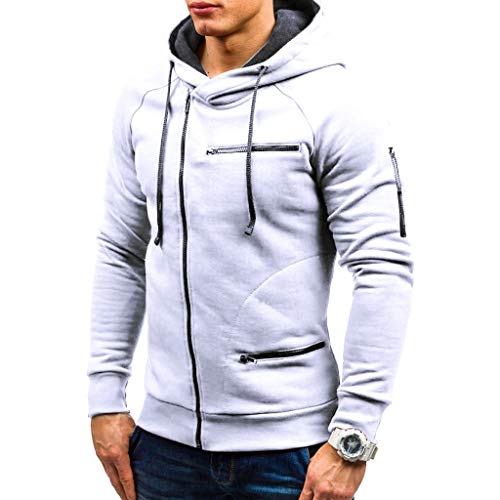 waotier Suéter Deportivo Sudadera con Capucha Cremallera para Hombre Manga Larga Traje de Color sólido Comercio Exterior Servicio a Domicilio Pijamas