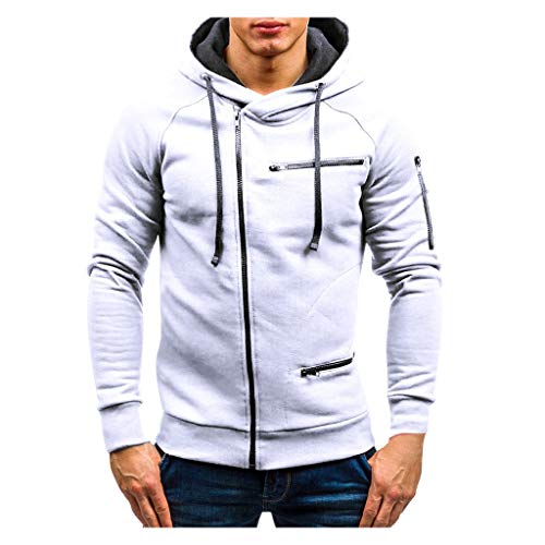 waotier Suéter Deportivo Sudadera con Capucha Cremallera para Hombre Manga Larga Traje de Color sólido Comercio Exterior Servicio a Domicilio Pijamas