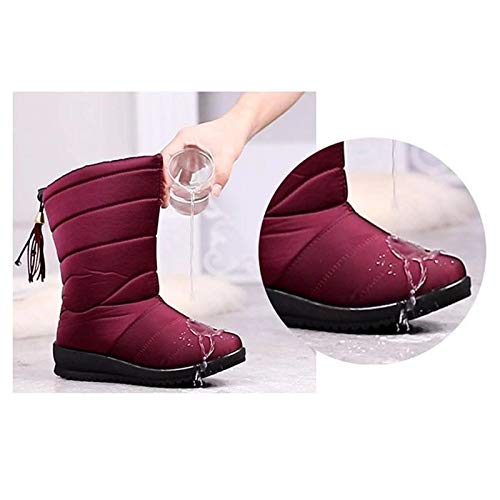 Warm Women Winter Boots, Women's Knee High Shoes Snow Boots, Ladies's Waterproof Fur Lined Frosty Warm Anti-Slip Boot, Female Winter Snow Booties Outdoor Footwear（1 Pair） Black 40