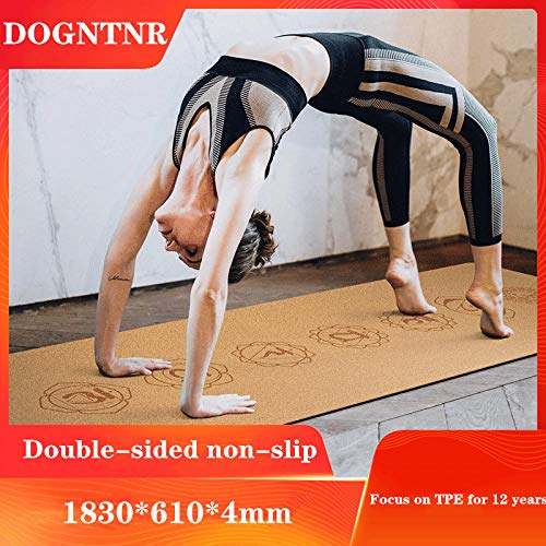 WATCBQ Esterilla De Yoga Antideslizante Ecológica Hecha De Corcho Natural Y TPE, con Correa para El Hombro Y Bolsillo De Malla, para El Hogar, Pilates, Gimnasio Y Entrenamiento 183X61X0.4Cm -Loto 1 WATCBQ Esterilla De Yoga Antideslizante Ecológica Hecha De Corcho Natural Y TPE, con Correa para El Hombro Y Bolsillo De Malla, para El Hogar, Pilates, Gimnasio Y Entrenamiento 183X61X0.4Cm -Loto 1