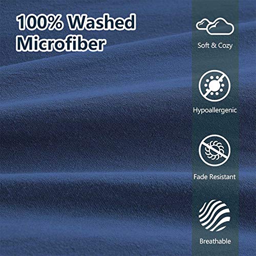 WAVVE Funda Nórdica 150x220 cm para Cama 90 con 1 Funda de Almohada 40x75 cm, Funda de Edredón de Microfibra, Suave y Transpirable (Azul Oscuro, 2pcs) WAVVE Funda Nórdica 150x220 cm para Cama 90 con 1 Funda de Almohada 40x75 cm, Funda de Edredón de Microfibra, Suave y Transpirable (Azul Oscuro, 2pcs)