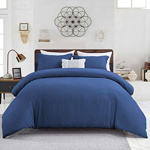 WAVVE Funda Nórdica 150x220 cm para Cama 90 con 1 Funda de Almohada 40x75 cm, Funda de Edredón de Microfibra, Suave y Transpirable (Azul Oscuro, 2pcs) WAVVE Funda Nórdica 150x220 cm para Cama 90 con 1 Funda de Almohada 40x75 cm, Funda de Edredón de Microfibra, Suave y Transpirable (Azul Oscuro, 2pcs)