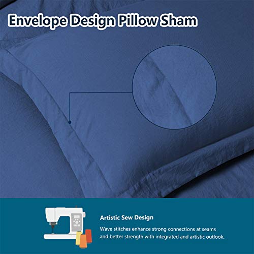 WAVVE Funda Nórdica 150x220 cm para Cama 90 con 1 Funda de Almohada 40x75 cm, Funda de Edredón de Microfibra, Suave y Transpirable (Azul Oscuro, 2pcs) WAVVE Funda Nórdica 150x220 cm para Cama 90 con 1 Funda de Almohada 40x75 cm, Funda de Edredón de Microfibra, Suave y Transpirable (Azul Oscuro, 2pcs)