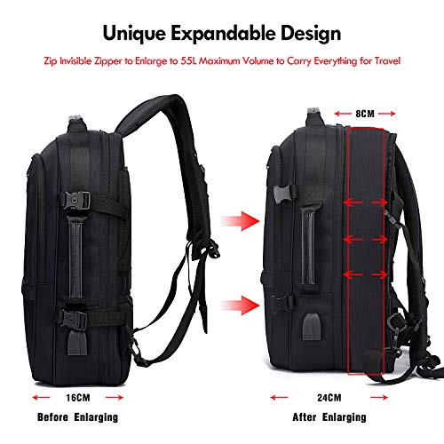 WAWJ Convertible Antirrobo Mochila de Viaje Estilo Business Escolar, 35L Negro Mochila Antirrobo de Maleta Viaje por 17,3 Pulgada Cuaderno (01) WAWJ Convertible Antirrobo Mochila de Viaje Estilo Business Escolar, 35L Negro Mochila Antirrobo de Maleta Viaje por 17,3 Pulgada Cuaderno (01)