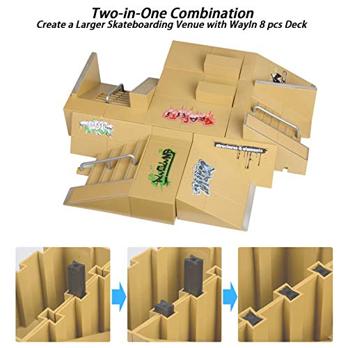 Wayin Skate Park Kit 8pcs Monopatines de Juguete para Dedos Parque de Mini Patín de Dedos Kit de Rampa de Piezas Fingerboards Tech Deck Skate Cretivo Juguete para Niños Wayin Skate Park Kit 8pcs Monopatines de Juguete para Dedos Parque de Mini Patín de Dedos Kit de Rampa de Piezas Fingerboards Tech Deck Skate Cretivo Juguete para Niños