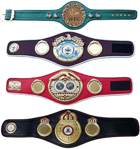 WBC WBA WBO IBF Championships - Cinturón de boxeo réplica mini 4 cinturones