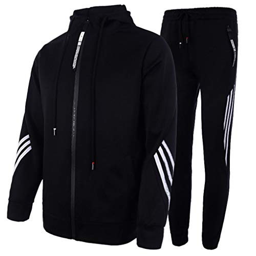 WBLKD Hombres Completos Trajes De Jogging Botting Gym Sweat Trajes Soporte Cuello Completo Zip Sport Chaqueta Pantalones C-XXXL