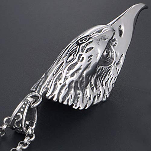 WDBAYXH Collar de Acero Inoxidable con Colgante de Cabeza de Águila con Encanto Salvaje para Hombre, Joyería de Protección de Punk Rock Gótico de Motociclista, Cadena de 24" WDBAYXH Collar de Acero Inoxidable con Colgante de Cabeza de Águila con Encanto Salvaje para Hombre, Joyería de Protección de Punk Rock Gótico de Motociclista, Cadena de 24"