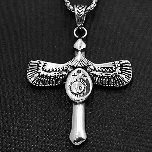 WDBAYXH Collar de Acero Inoxidable con Colgante de Cruz de Calavera de Cuervo Único Vintage, Amuleto de Hip Hop Punk con Cadena de 24 Pulgadas, Regalos de Joyería Escandinava Pagana Pirata Nórdica WDBAYXH Collar de Acero Inoxidable con Colgante de Cruz de Calavera de Cuervo Único Vintage, Amuleto de Hip Hop Punk con Cadena de 24 Pulgadas, Regalos de Joyería Escandinava Pagana Pirata Nórdica