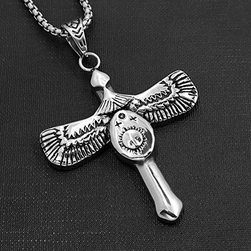 WDBAYXH Collar de Acero Inoxidable con Colgante de Cruz de Calavera de Cuervo Único Vintage, Amuleto de Hip Hop Punk con Cadena de 24 Pulgadas, Regalos de Joyería Escandinava Pagana Pirata Nórdica WDBAYXH Collar de Acero Inoxidable con Colgante de Cruz de Calavera de Cuervo Único Vintage, Amuleto de Hip Hop Punk con Cadena de 24 Pulgadas, Regalos de Joyería Escandinava Pagana Pirata Nórdica