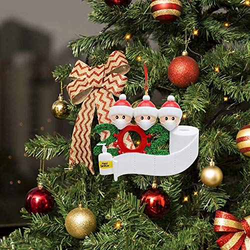 WDEC 2020 Ornamento Sobrevividas Colgar Adornos de Navidad Familia DIY de Vacaciones Decoraciones Regalos para el árbol de Navidad Decoración de Navidad, Nombre Escrito a Mano (Family of 5)