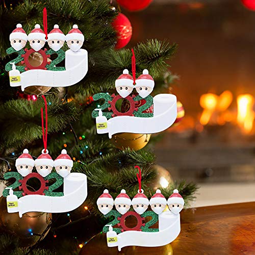 WDEC 2020 Ornamento Sobrevividas Colgar Adornos de Navidad Familia DIY de Vacaciones Decoraciones Regalos para el árbol de Navidad Decoración de Navidad, Nombre Escrito a Mano (Family of 5)