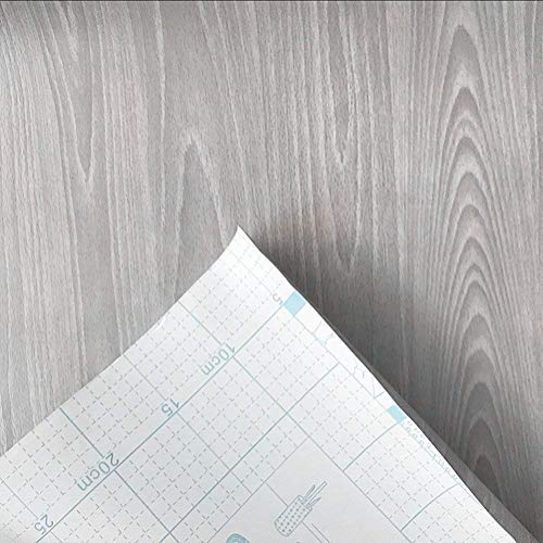 WDragon - Papel decorativo autoadhesivo, diseño de madera de color gris, para mostrador, muebles, armarios, estantes de armario, papel pintado, 45 cm x 250 cm