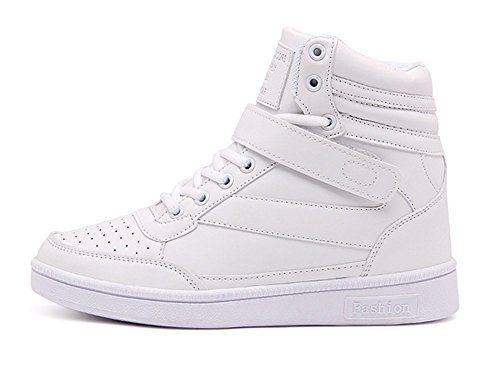 Wealsex Zapatillas de Cuña para Mujer Botas Botines Alta Zapatos Deportivos Oculto Talón Altura 3.5cm Interior Sneakers Blanco 38 Wealsex Zapatillas de Cuña para Mujer Botas Botines Alta Zapatos Deportivos Oculto Talón Altura 3.5cm Interior Sneakers Blanco 38
