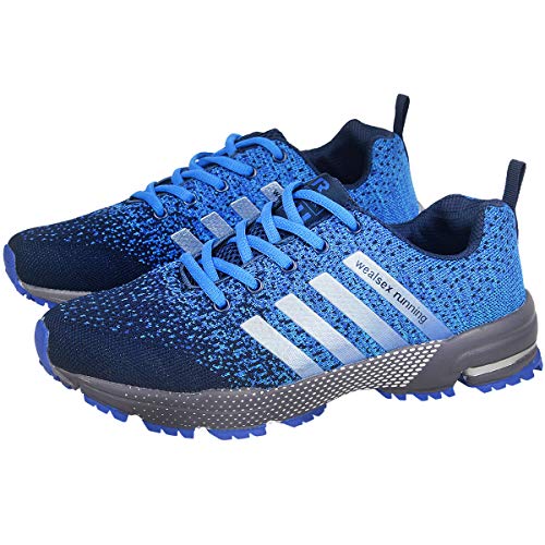 Wealsex Zapatos para Correr En Montaña Asfalto Aire Libre Deportes Zapatillas De Running para Hombre (43, Azul Claro)