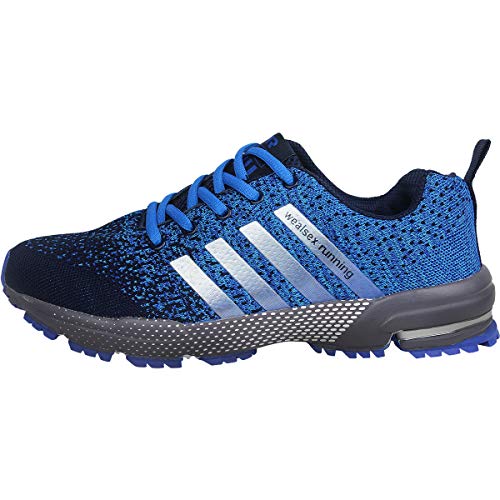 Wealsex Zapatos para Correr En Montaña Asfalto Aire Libre Deportes Zapatillas De Running para Hombre (43, Azul Claro)