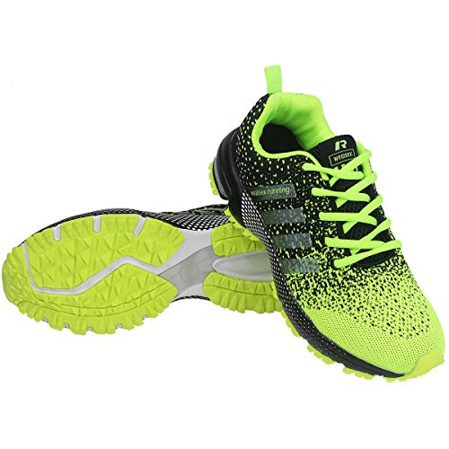 Wealsex Zapatos para Correr En Montaña Asfalto Aire Libre Deportes Zapatillas De Running para Hombre (46, Verde)