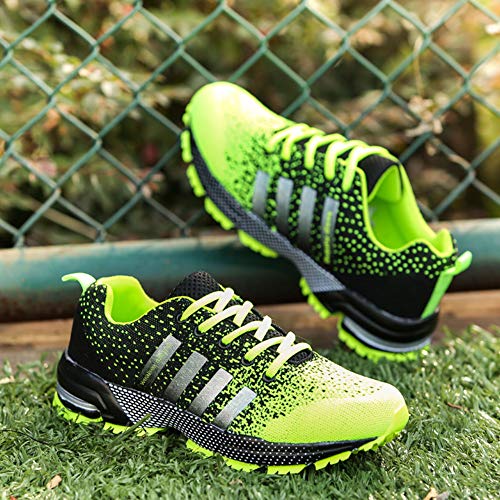 Wealsex Zapatos para Correr En Montaña Asfalto Aire Libre Deportes Zapatillas De Running para Hombre (46, Verde)