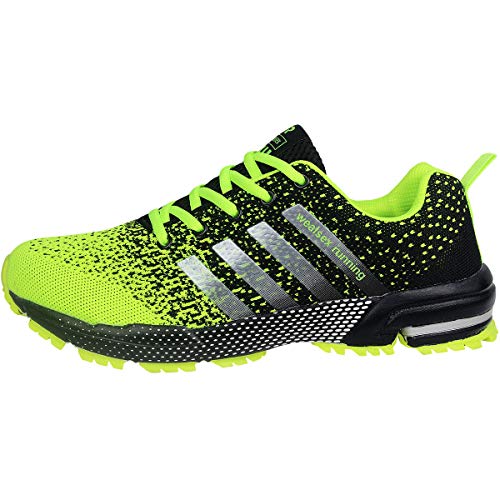 Wealsex Zapatos para Correr En Montaña Asfalto Aire Libre Deportes Zapatillas De Running para Hombre (46, Verde)