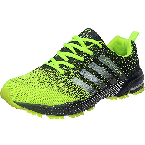 Wealsex Zapatos para Correr En Montaña Asfalto Aire Libre Deportes Zapatillas De Running para Hombre (46, Verde)