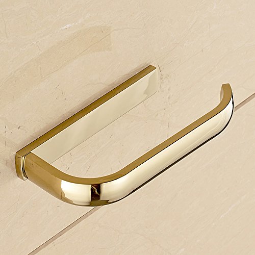 Weare Home Accesorios de baño de latón macizo con acabado dorado montado en la pared moderno rollo de papel higiénico titular barra sin cubierta