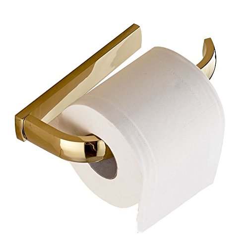 Weare Home Accesorios de baño de latón macizo con acabado dorado montado en la pared moderno rollo de papel higiénico titular barra sin cubierta Weare Home Accesorios de baño de latón macizo con acabado dorado montado en la pared moderno rollo de papel higiénico titular barra sin cubierta
