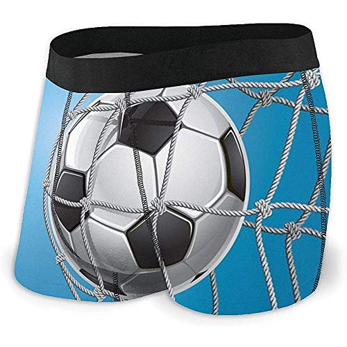 Web--ster Meta de fútbol Ropa Interior ganadora de fútbol Calzoncillos de Boxeador para Hombre con Estiramiento clásico sin Ajuste Ride Up